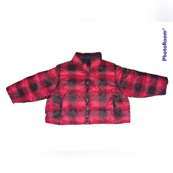 Old Navy Water-Resistant Frost Free Short Puffer Jacket, 3X, Buffalo Plaid - Picture 3 of 9